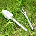 Stainless Steel Small Garden Shovel Rake Digging Tool Flower Plant Bonsai Gardening Hand Tool.