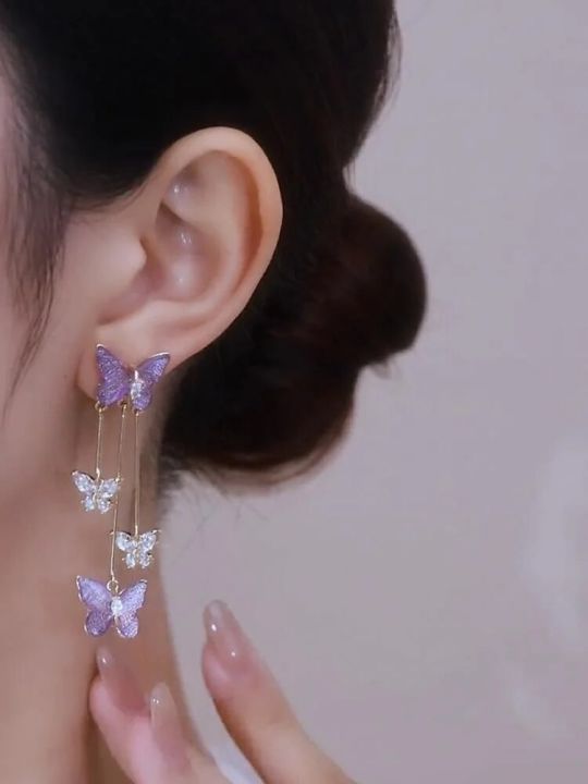 Fashion%20Aesthetic%20Purple%20Crystal%20Butterfly%20Dangle%20Earrings%20for%20Women%20Long%20Tassel%20Earring%20Wedding%20PartyStatement%20Jewelry%20Gift%20-%20Image%205