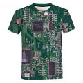CPU electronic chip circuit board 3D printed T-shirt men women 2021 New Fashion casual short sleeve Harajuku streetwear tops. 