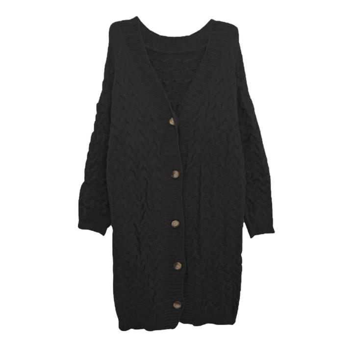 Sweater Cardigan Loose Thick Buttons Long Sweater Cardigan