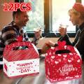 12x Valentine's Day Treat Boxes Portable Paper Box for Dessert Cookie Sweets. 