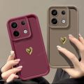 3D Gold Heart Silicone Soft Case For Xiaomi Redmi Note 13 5G Pro 4G Plus Pro+ Stepped Design Matte Back Cover Note13 13pro Funda. 