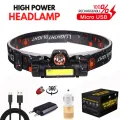 LED Headlamp Magnetic USB Rechargeable COB Headlight Built-in Battery - Torch Light. 