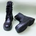 Leather Long Boots for Men- New Fashion Boots -100% Leather  Black long boots + ( Free Socks ). 