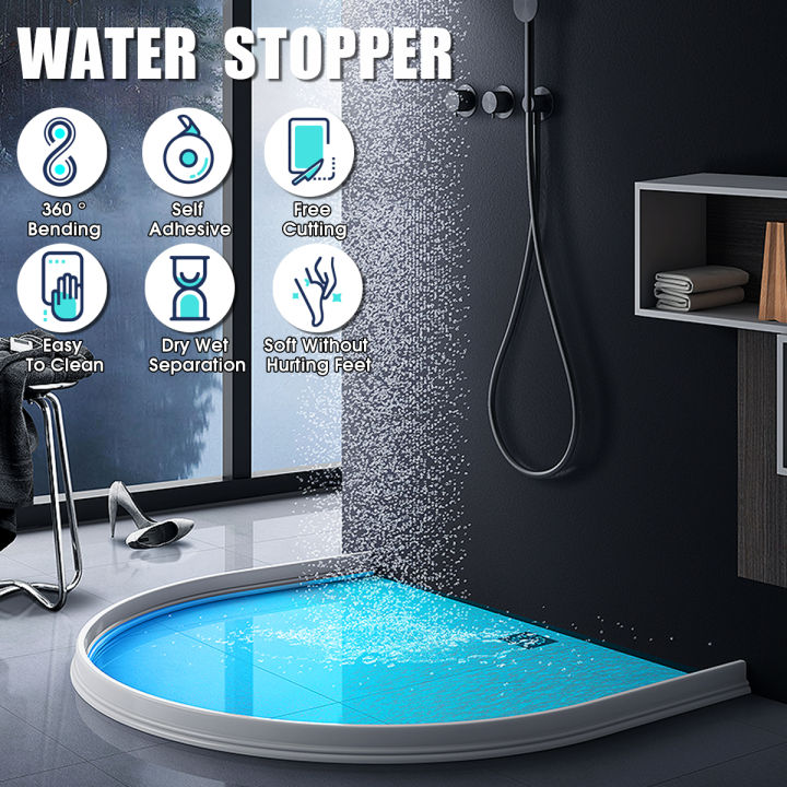 Spare parts 60CM-2M Silicone Flexible Strip Bathroom Kitchen Sink Water Stopper Barrier Retaining Strip