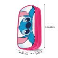 Kids Disney Pink Stitch Theme Styles Pencil Bag Nylon Pencil Case Children Black School Supplies High Quality Stationery Set. 