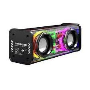 A88 Transparent Mecha Wireless Bluetooth Speaker Portable Subwoofer Stereo TWS Dual Machine Interconnection Music Center Speaker