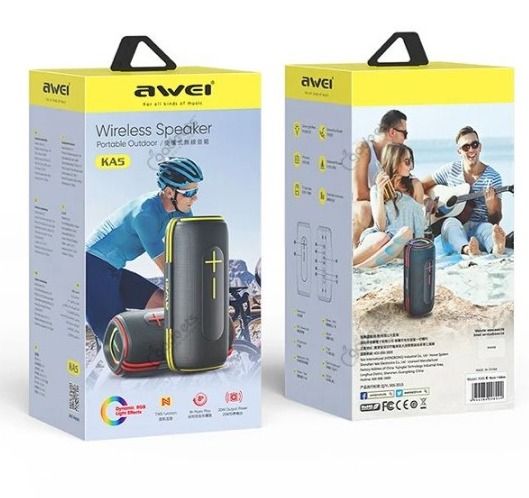 Awei KA5 2400mah Bluetooth Speaker 3D Stereo Bass Bluetooth Sound Box Portable IPX5 Waterproof TWS Boom Box Long Battery Life