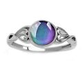 New Round Thermochromic Gemstone Rings Moon Stone Ring Color Changing Mood Rings Women Fashion Jewelry.