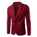 Men Blazer Single Button Turn-down Collar Formal Plus Size Suit Coat for Work. 