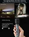 PHILIPS LED Flashlight Torch 400LM, 2000mAh Rechargeable Torch Light with 2 Modes, IP44 Waterproof, Portable Flash Light for Home, Camping, Hiking, Emergency ,Gray. 
