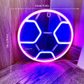 Qiunery Soccer Neon Sign For Bedroom, Battery/USB Powered LED Football Neon Lamp Sports Neon Sign For Home Bedroom Club Party Wall Hanging Decor.