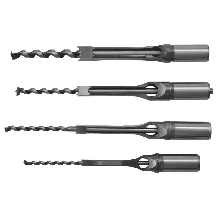 4Pcs Woodworking Square Hole Drill Bits Wood Mortising Chisel