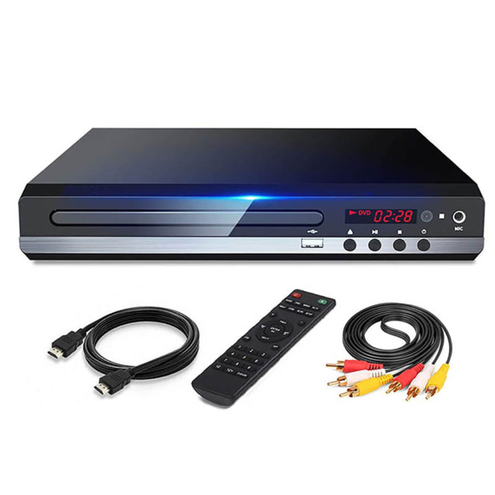 DVD Player 1080P HD Home DVD Player Box for TV All Region Free DVD CD-Disk Player AV-Output EVD Player--EU Plug Durable