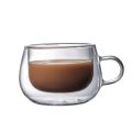 140ml Double-layer Transparent 140ml Heat Resistant Glass Coffee Cup With Handle Insulated Teacup Water Cup Mug Coffee Glass Cup.