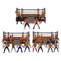 Mini Wrestling Ring Battle Pack-Play Set With Action Figures DIY Realistic Wrestler Building Pretend Play Educational Toy. 