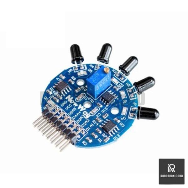 Five-Way Flame Sensor Module | 5-Channel Infrared Fire Detection Sensor ...