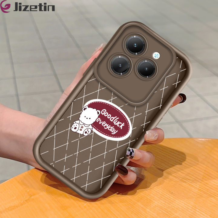 Jizetin for Infinix Hot 40 / Hot 40 Pro / Tecno Spark 20 Pro Back Cover Luck White Bear Ladder Camera Soft Rubber Mobile Phone Case
