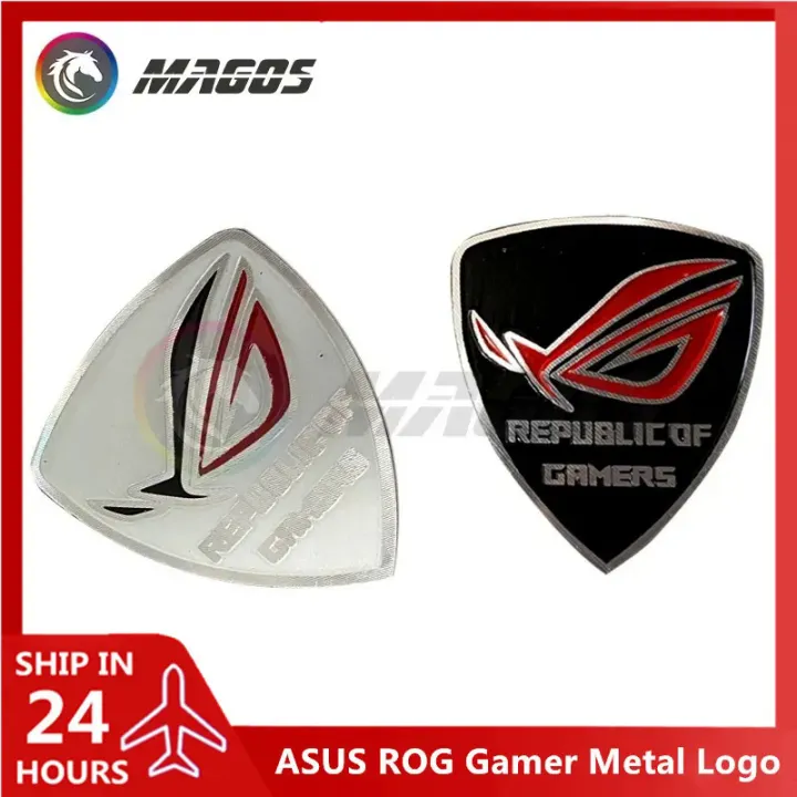 Asus%20ROG%20gamer%20metal%20logo%20belief%20sticker%20for%20phone%20computer%20case%20black/white%20-%20Image%202
