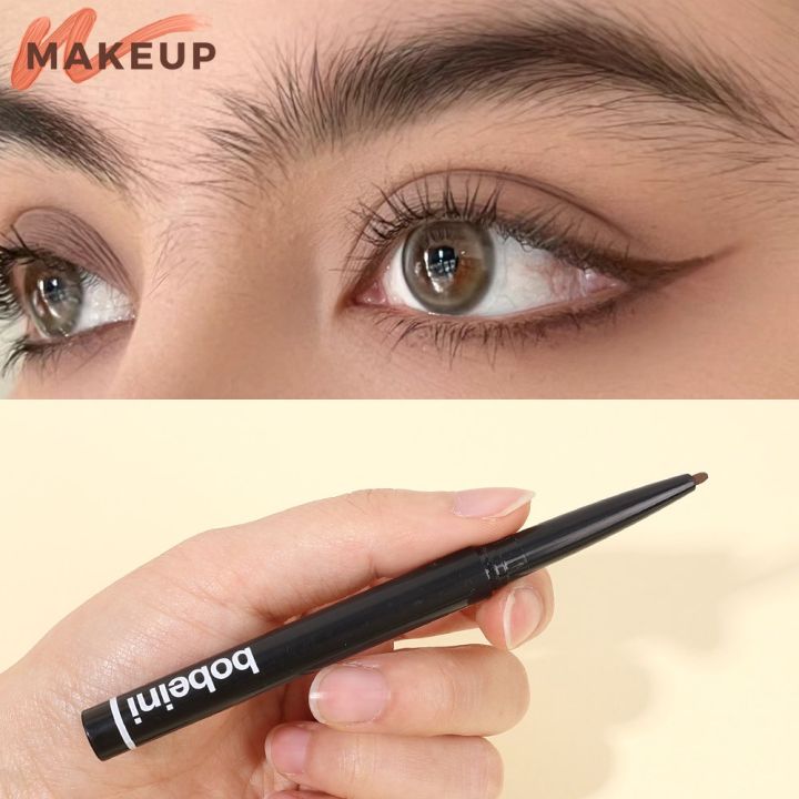 Bobeini Brown Quick Drying Smooth Eyeliner Gel Pen Eyebrow Pencil Waterproof Long-lasting Eyeliner Lying Silkworm Pen Slim Tip Eyeliner Pencil for Women