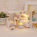 Doll House DIY Furniture Dust Cover 3D Wooden Mini Dollhouse Toy for Kids. 