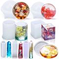 8Pcs Silicone Epoxy Resin Casting Art Molds Include Round, Square, Sphere, Pendant, Coaster for DIY Jewelry, Flower Pot. 