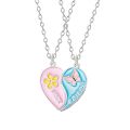 Fashion Best Friends Honey Love Couple Pendant Necklace 2 Pcs/ Set Chain Choke Broken Heart BFF Good Friendship Jewelry Gift. 