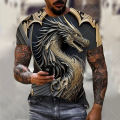 Men's Dragon T-shirt Fashion 3d Printed T Shirt Animal Pattern Short-sleeved Oversized Streetwear Tees Summer Casual Men's Tops Dislikelike.