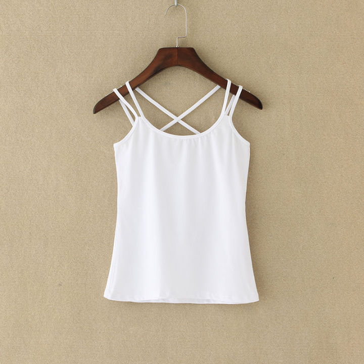 Women's%20Small%20Sling%20Vest%20Women's%20Outer%20Wear%20Slim-Fit%20Anti-Exposure%20Small%20Short%20Black%20and%20White%20Female%20Student%20Slimming%20Inner%20-%20Image%207
