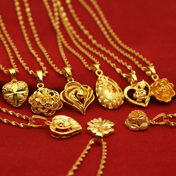 100% 18k Gold Necklace Short Chain Lovely Collarbone for Women