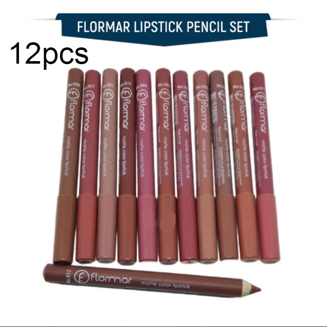 Flormar%20Rouge%2012%20Colors%20Wood%20Lip%20Pencil%20Set%20with%20Banners%20Cap%2012pcs/%206pcs%20-%20Image%202