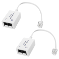 2Pcs ADSL Splitter Splitter for Phone Line Male to 2 Female RJ11 6P4C/6P2C Telephone Modem Converter Adapter. 