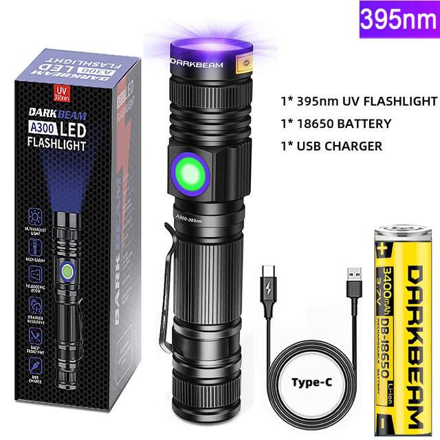 UV%20flashlight%20365nm%20&%20395nm%20Blacklight%20rechargeable%20USB,%20Wood's%20lamp%20ultraviolet%20black%20light%20LED%20Portable-detector%20-%20Image%207