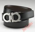 Ferragamo Black Leather Belt for Men. 