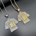 HNSP Lionel Messi 10 Jersey Pendant Chain Necklace For Men Boy Soccer Fan Football Hip Hop Jewelry Messi Accessories. 