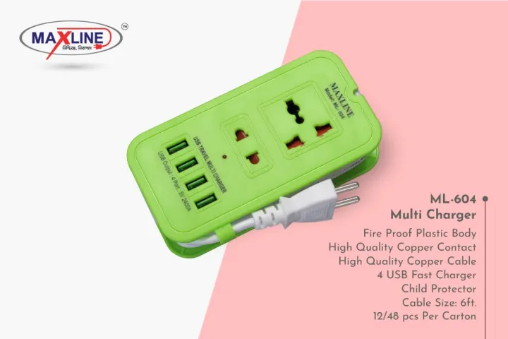 4USB%20Multi%20Plug%20Maxline%20ML-604%20Multiplug%202%20Port%20Extention%20Socket%206%20Feet%20Cable%20-%20Image%204