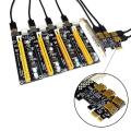 New 4 Ports PCIe Riser Adapter Board PCI-E 1x to 4 USB 3.0 PCI-E Rabbet GPU Riser Extender Ethereum ETH/Monero XMR/Zcash ZEC 16X External Slot Card Multiplier for Miner Mining BTC.