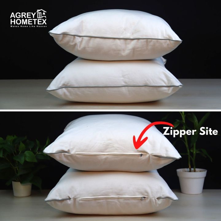 Shimul Fiber Head Pillow, Cotton Fabric, White (18"x24") 1 Pcs