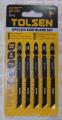 TOLSEN 5Pcs Jigsaw Blades Set (100mm 8 TPI) T111C (Wood) Industrial Model: 76801. 