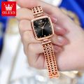Ladies watch square Dial uniq design Luxury Quartz Watch for Women Stainless Steel Band Wristwatch Reloj Mujer with Box.