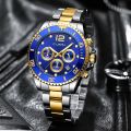 CUENA Men's Watch Top Brand Luxury Stainless Steel Casual Quartz Watch Men's Sports Waterproof Clock. 
