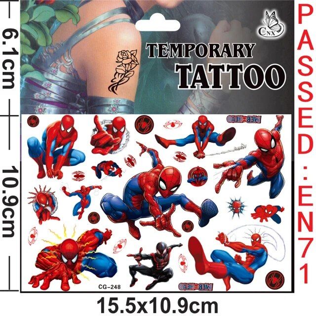 Marvel%20Spiderman%20Tattoo%20Sticker%20Action%20Figure%20Anime%20Iron%20Man%20Avengers%20Waterproof%20Tattoo%20Sticker%20For%20Boys%20Toys%20Kids%20Birthday%20Gift%20-%20Image%207