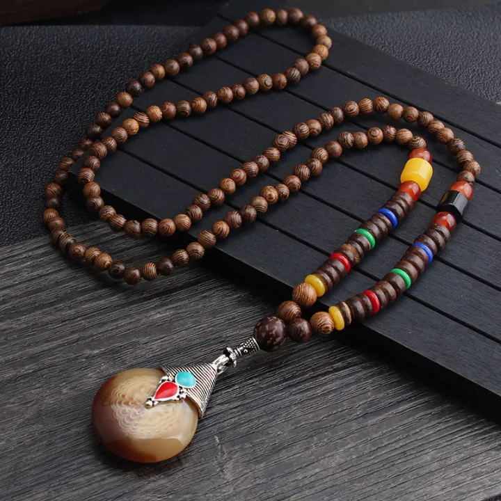 Wholesale%20boho%20jewelry%20Men%20Vintage%20Nepal%20necklace%20Religion%20Tribal%20Wood%20Beads%20jewelry%20handmade%20long%20boho%20beaded%20necklace%20women%20-%20Image%206