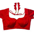 Red Color Semi Backless Blouse For Women. 