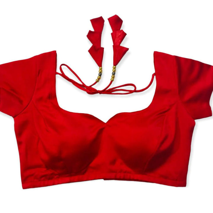 Red Color Semi Backless Blouse For Women