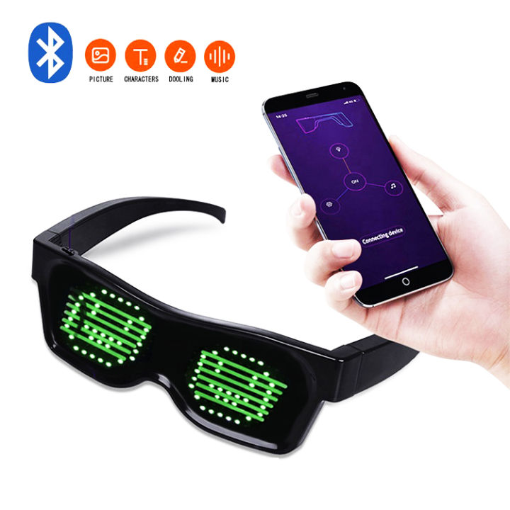 Customized Party Flashing Led Display Smart Glasses App Controlled 