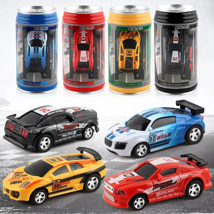 【Crazy Womonan】Coke Can Mini Cans RC Car Battery Operated Plastic Remote Control Racing Vehicle with Roadblocks Micro Racing Car Christmas Gift