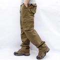 Men's Overalls Zippercket Cargo Pants Outwear Multicket Tactical   Straight Slacks Cotton Loose Long Trousers. 