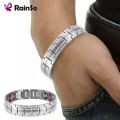 Rainso Fashion Jewelry Healing FIR Magnetic Titanium Bio Energy Bracelet For Men Blood Pressure Accessory Women Bracelets Gifts.