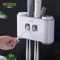 ECOCO Automatic Toothpaste Squeezers Wall Mounted Toothpaste Dispenser Dustproof Toothbrush Holder Bathroom Accessories for Home. 